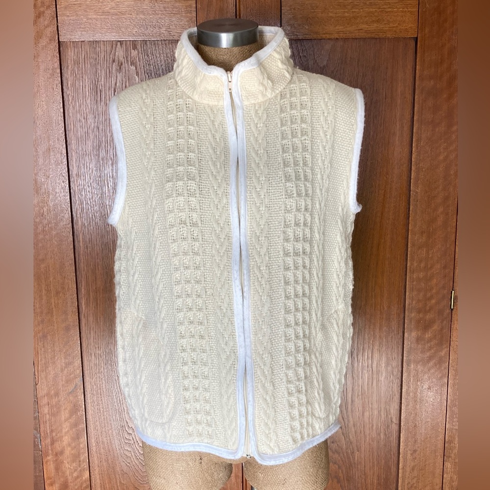 Irish Wool Woven Vest Size Large